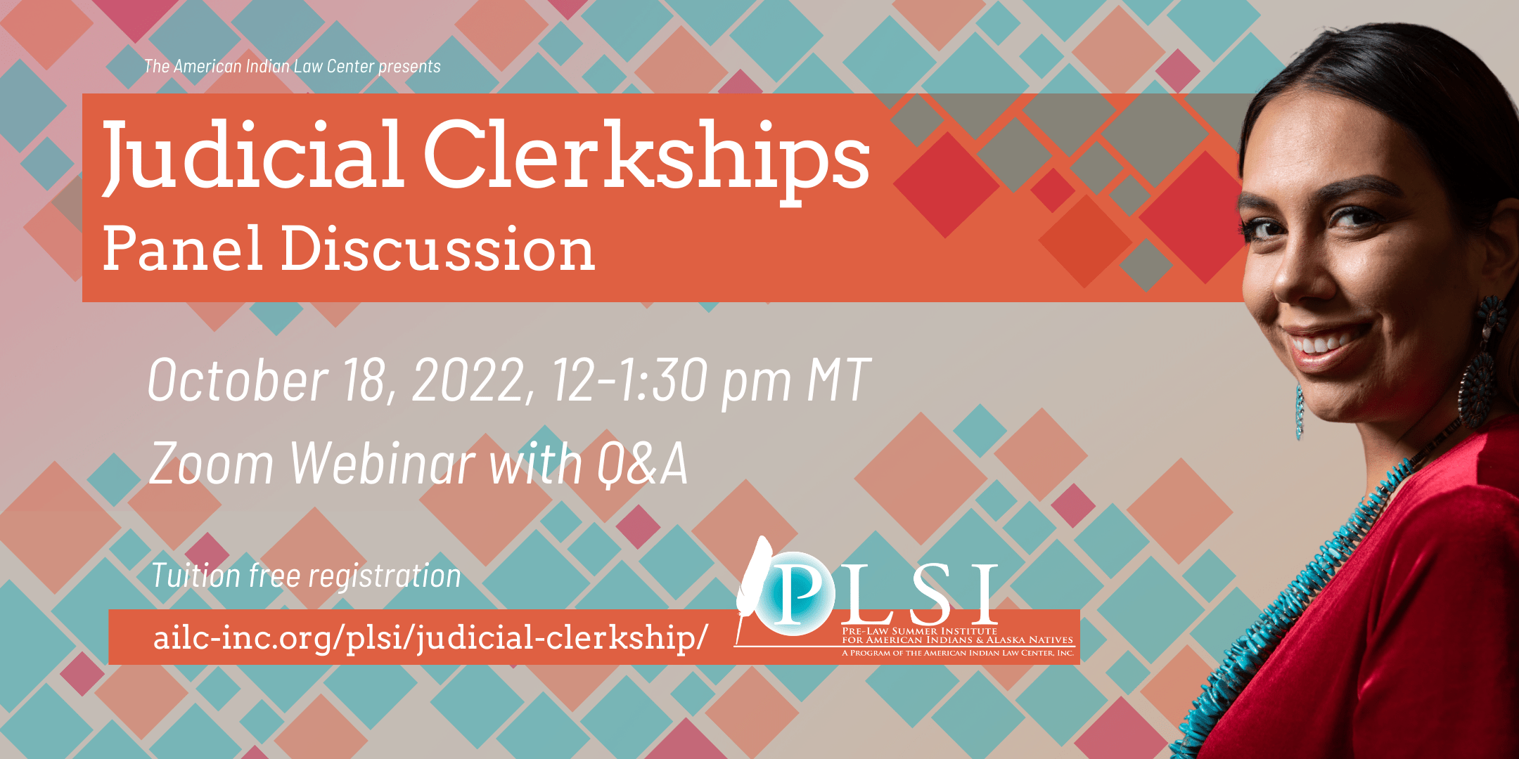Judicial Clerkship Panel Discussion announcement with date and time.
